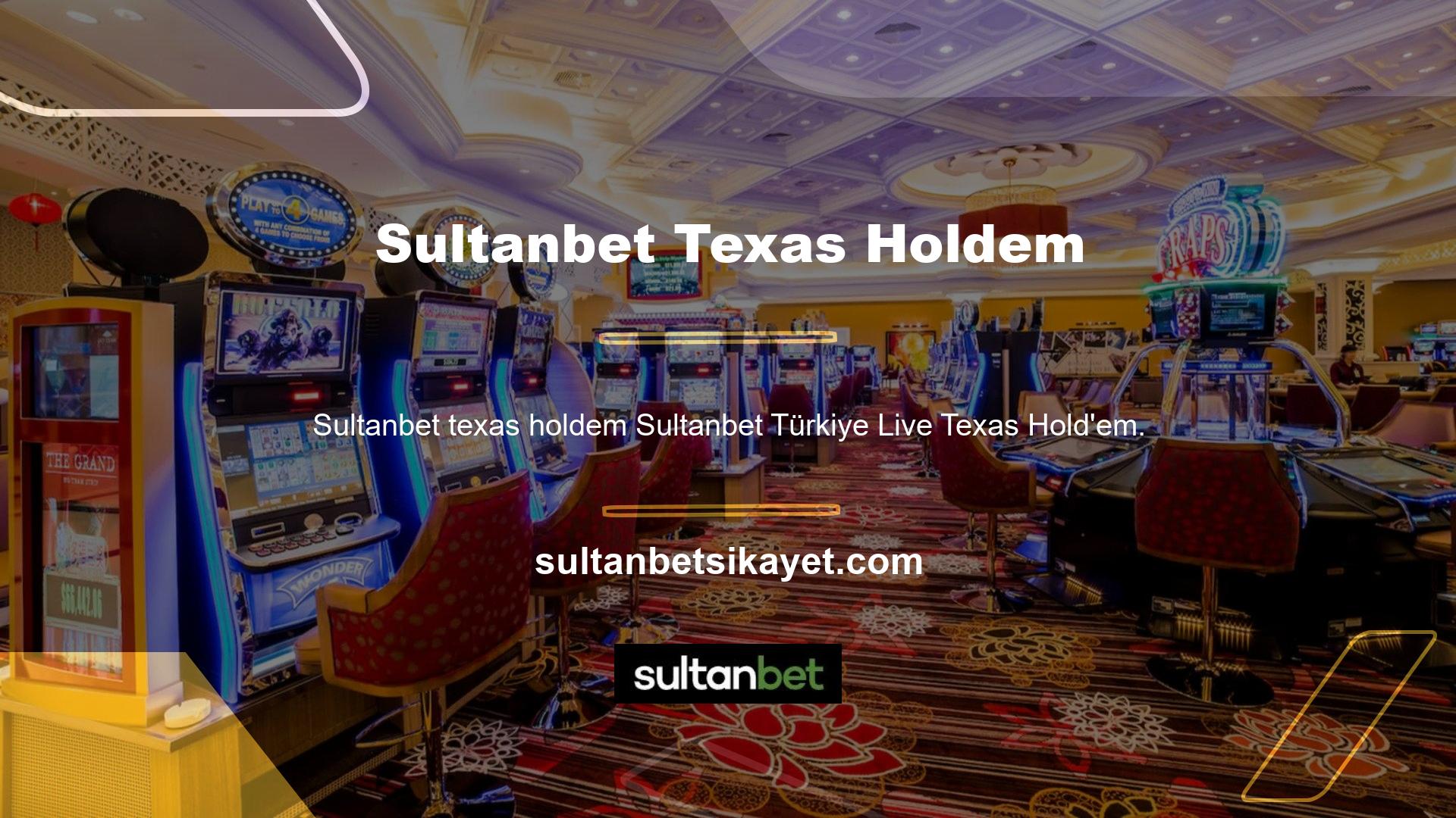 Sultanbet Türkiye Live Texas Hold'em Canlı Casino oyunları web sitesinde çeşitli seçenekler içeriyor